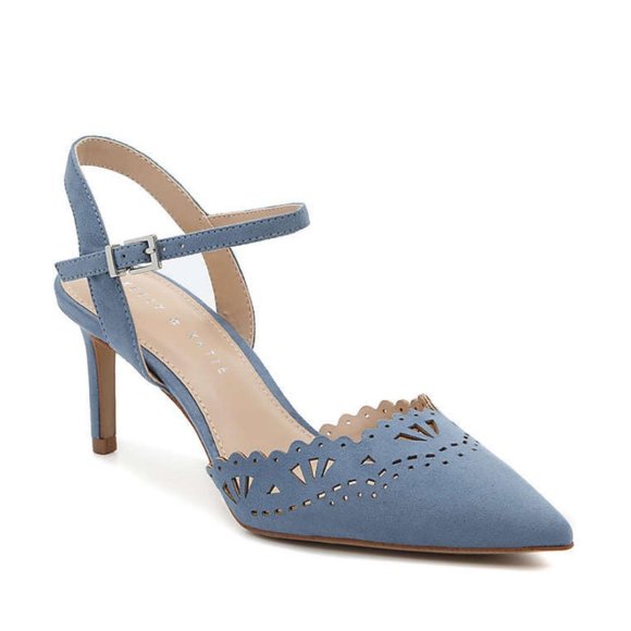 Kelly & Katie Shoes - Kelly & Katie Zabell Pump Powder Blue Microsuede